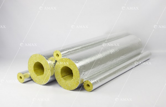 Цилиндр кашированный алюминиевой фольгой теплоизоляционный фото